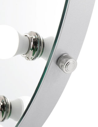 Monarch Pro Vanity Mirror, Silver, Led Globe Bulbs