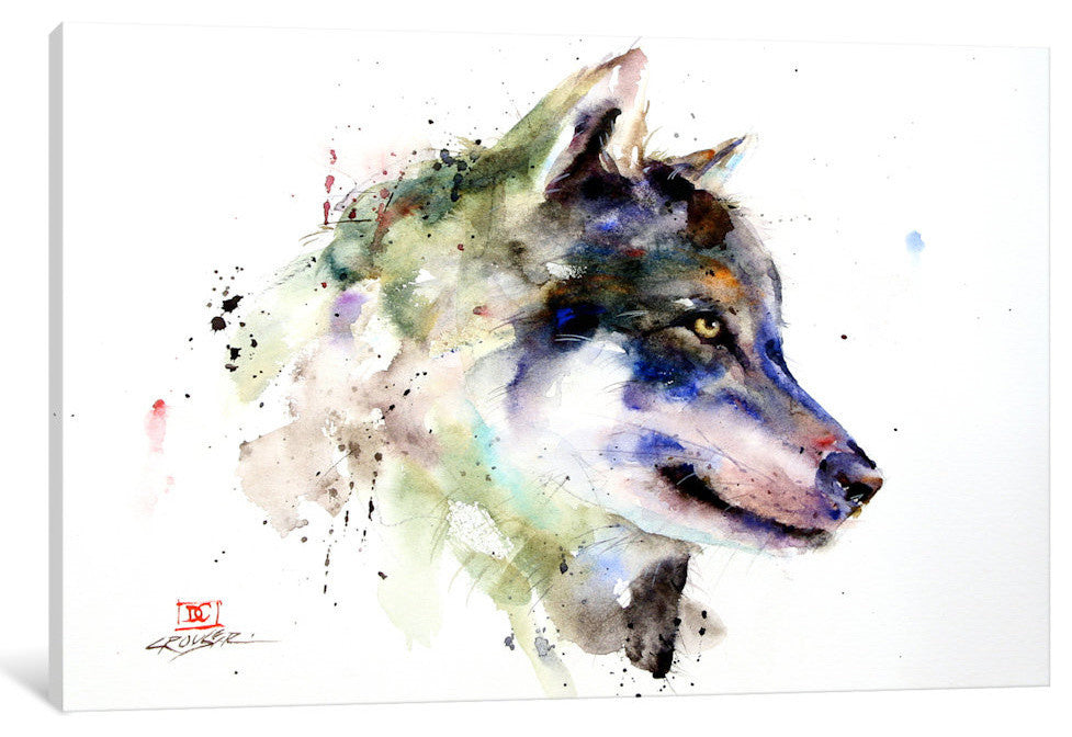 "Wolf" Print by Dean Crouser, 26"x18"x1.5"