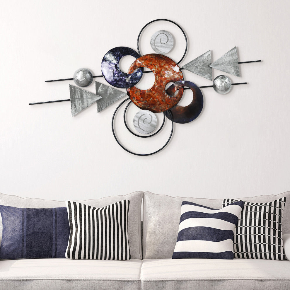Hand Painted Etched Metal Wall Sculpture, Multi Color, Target