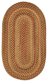 Manchester Braided Oval Rug, Gold Hues, 2'x3'