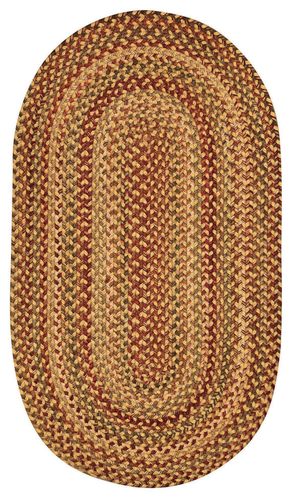 Manchester Braided Oval Rug, Gold Hues, 2'x3'