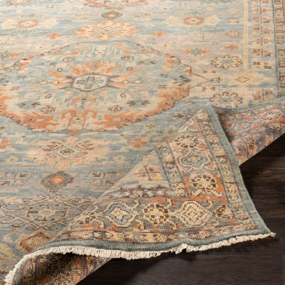 Surya Cappadocia CPP-5028 Traditional Area Rug, Aqua, 8' x 11' Rectangle