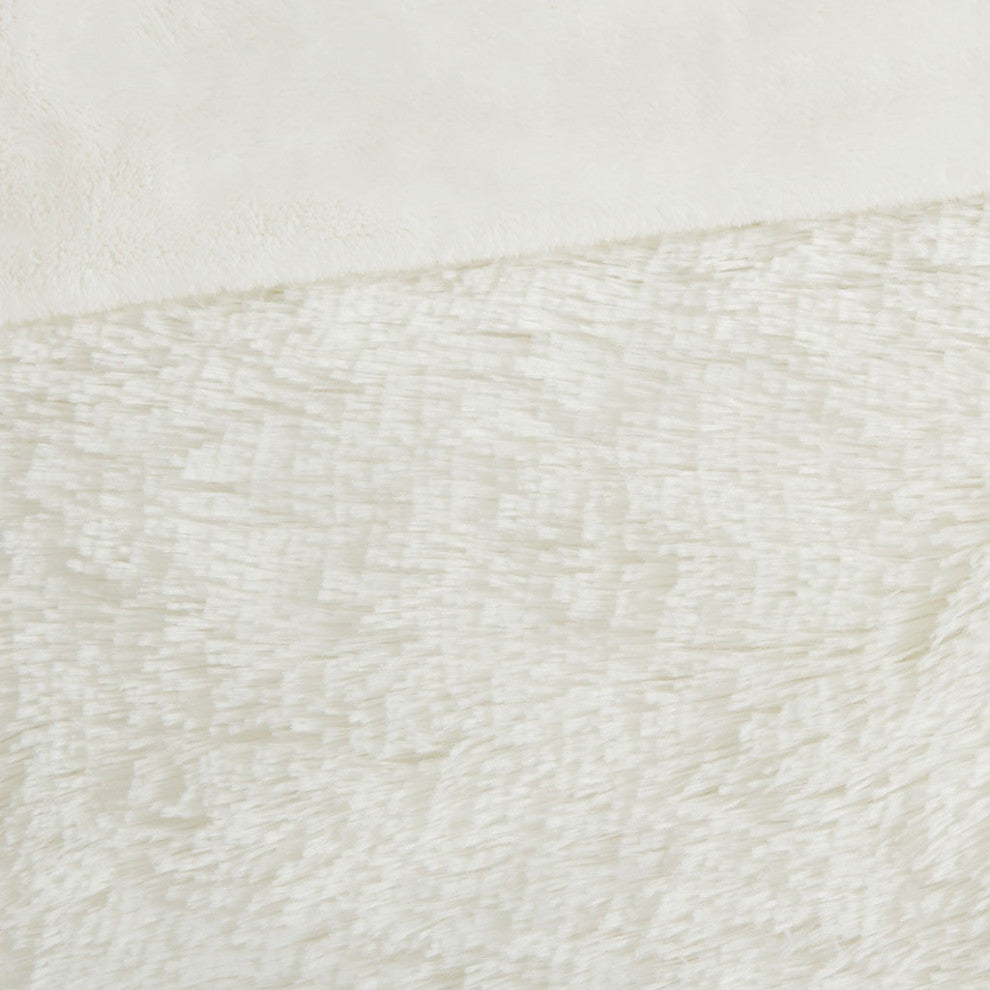Intelligent Design Malea Shaggy Fur Duvet Cover Set, Ivory