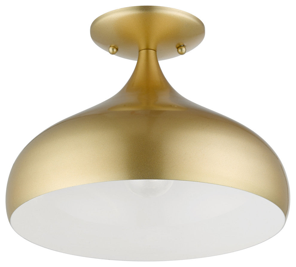 Livex Lighting 1 Light Soft Gold Semi-Flush Mount