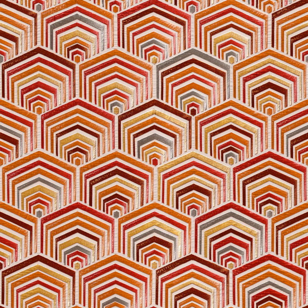 Geometric Textured Wallpaper, Hexagon, Bordeaux Gray Cream, 1 Roll