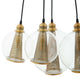 Peak Brass Cone And Glass Globe Cluster Pendant Light Chandelier