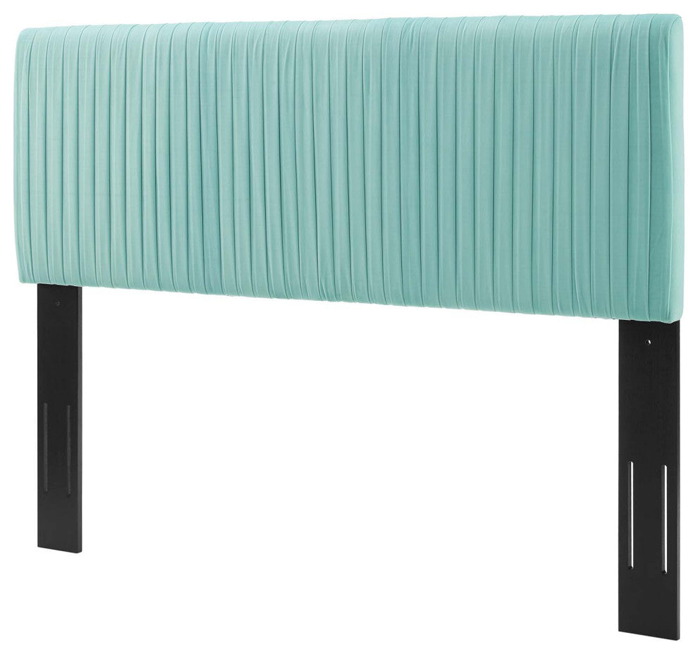 Tufted Headboard, King Size, Velvet, Blue, Modern Contemporary, Bedroom Master