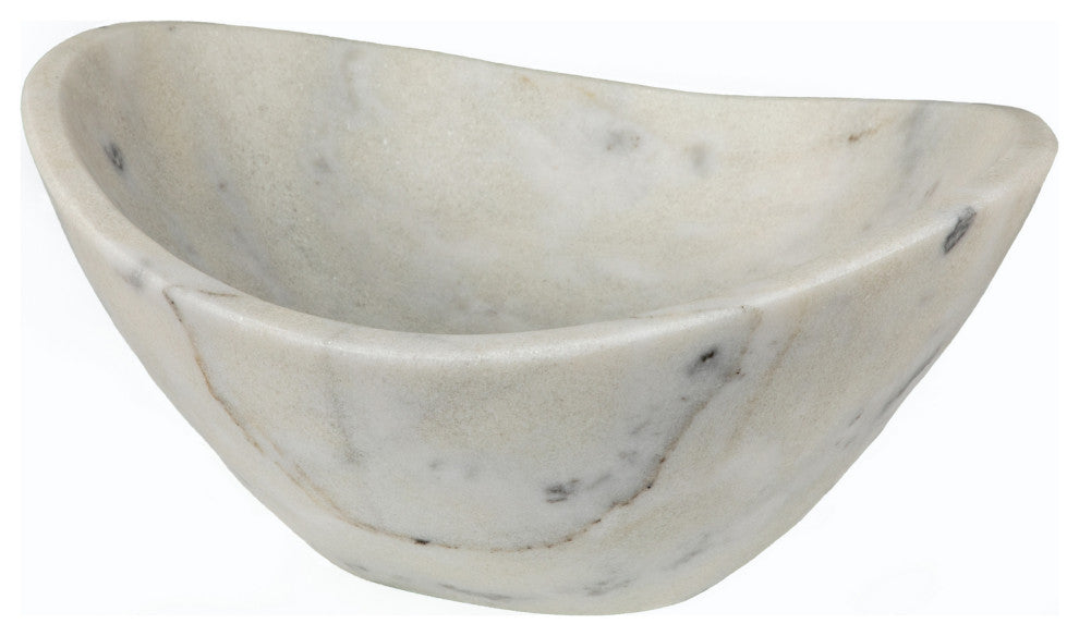 Eden Bath EB_S043GW-H Small Canoe White Marble Vessel Sink