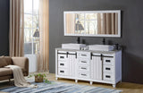 72" Ultimate Chanceton Bath Vanity, White With Vessel Sinks