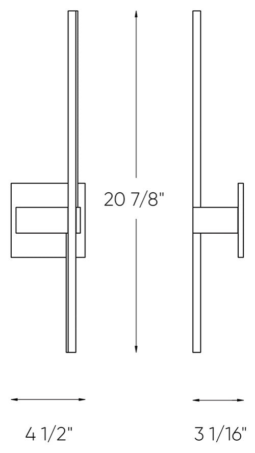 DALS Lighting Wall Straight LED Light, White, 21"