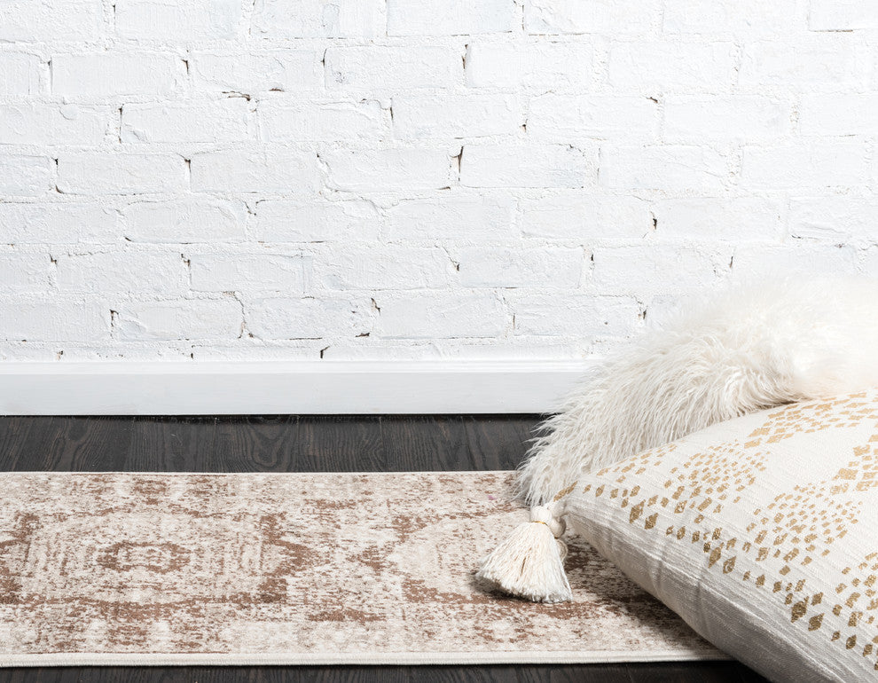 Unique Loom Dark Beige Lygos Imperial 2' 0 x 6' 0 Runner Rug