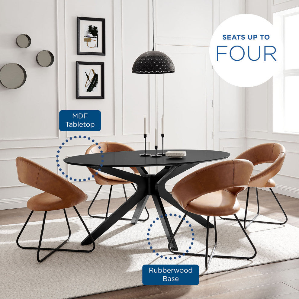 Traverse 63" Oval Dining Table Black Black -5512