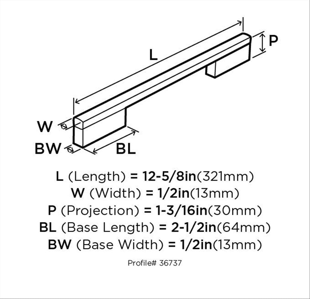 Separa 10-1/16" Center-to-Center Black Brushed Nickel Cabinet Pull