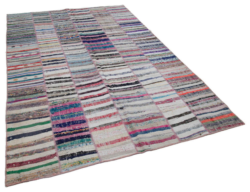 Rug N Carpet - Handmade Oriental 6' 7'' x 9' 9'' Unique Patchwork Kilim Rug