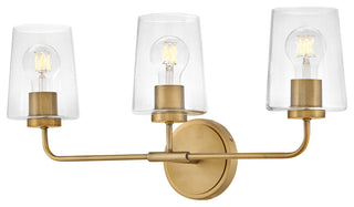 Lark Kline Medium Three Light Vanity, Heritage Brass