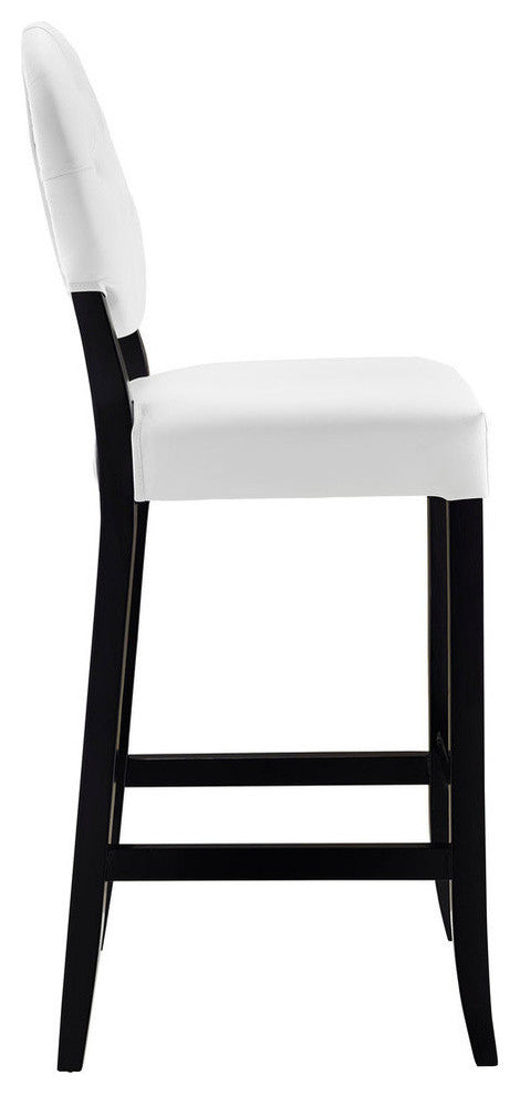 Modern White Button Bar Stool Set of 4