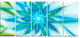 Blue Fractal Shining Bright Star, Abstract Canvas Art Print, 60"x28", 5 Panels