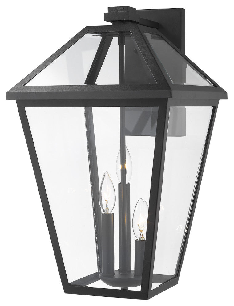 Z-LITE 579B-BK 3 Light Outdoor Wall Sconce, Black