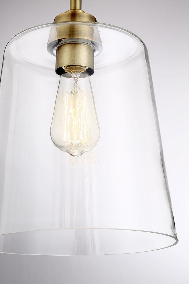 1-Light Semi-Flush Mount, Natural Brass