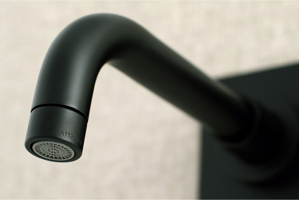 Kingston Brass Single-Handle Wall Mount Bathroom Faucet, Matte Black
