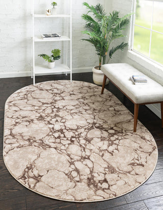 Unique Loom Oasis Breeze Area Rug, Brown, 5' 0 X 8' 0 Oval
