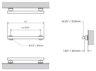 Invisia Linear Grab Bar Support Rail - 12" - Shower Bathroom, Polished Chrome