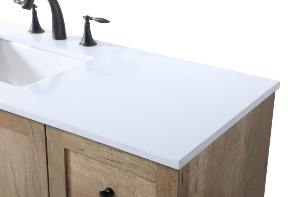 Home Living 54" SIngle Bathroom Vanity, Natural Oak