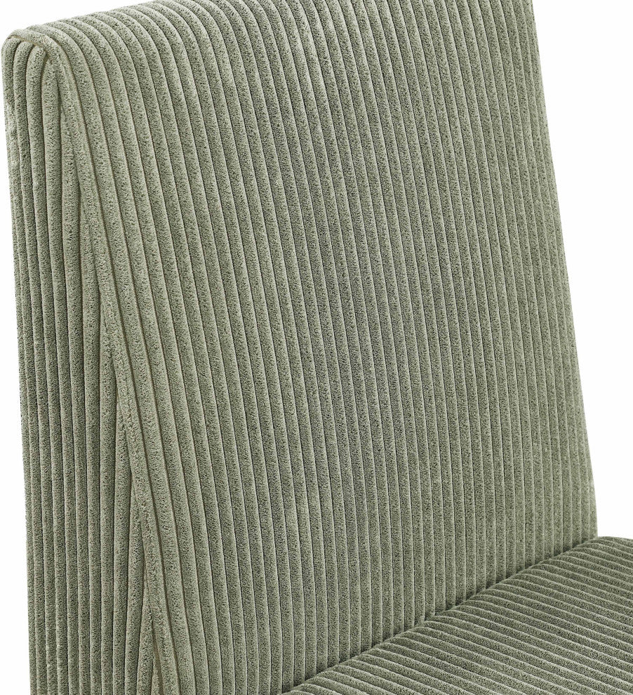 Benson Upholstered Dining Chair, Green, Microsuede Corduroy