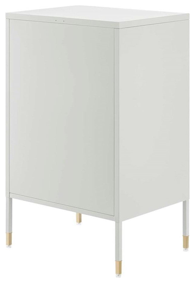 Modway Covelo Metal Side Table with Adjustable Foot Pads in Light Gray