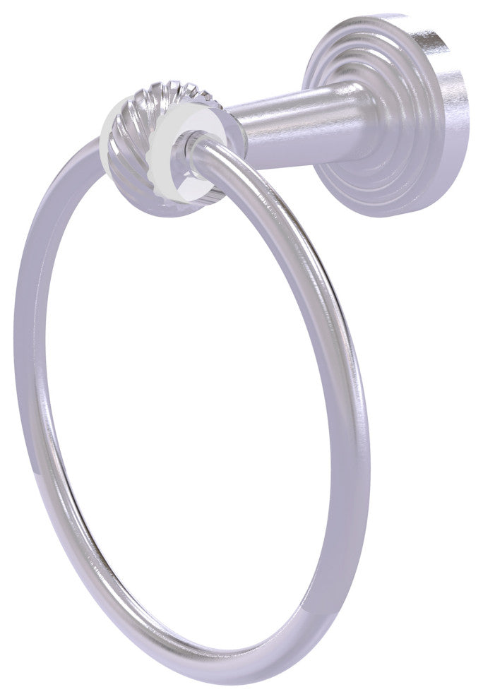 Pacific Beach Towel Ring with Twisted Accents, Satin Chrome