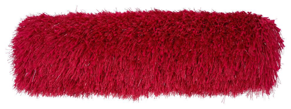 Nourison Home 5"x20" Mina Victory Shag Yarn Shimmer Shag Hot Pink Throw Pillow