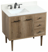 Home Living 22" Midcentury Modern Natural Oak-Light Bathroom Vanity