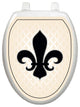 French Lily Toilet Tattoos Seat Cover, Vinyl Lid Decal, Bathroom Decor, Elongated