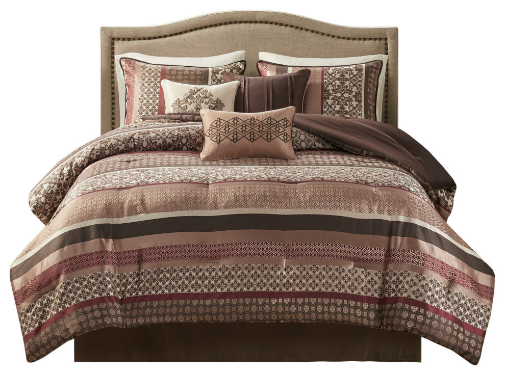 Madison Park Jacquard 7-Piece Comforter Set, Queen