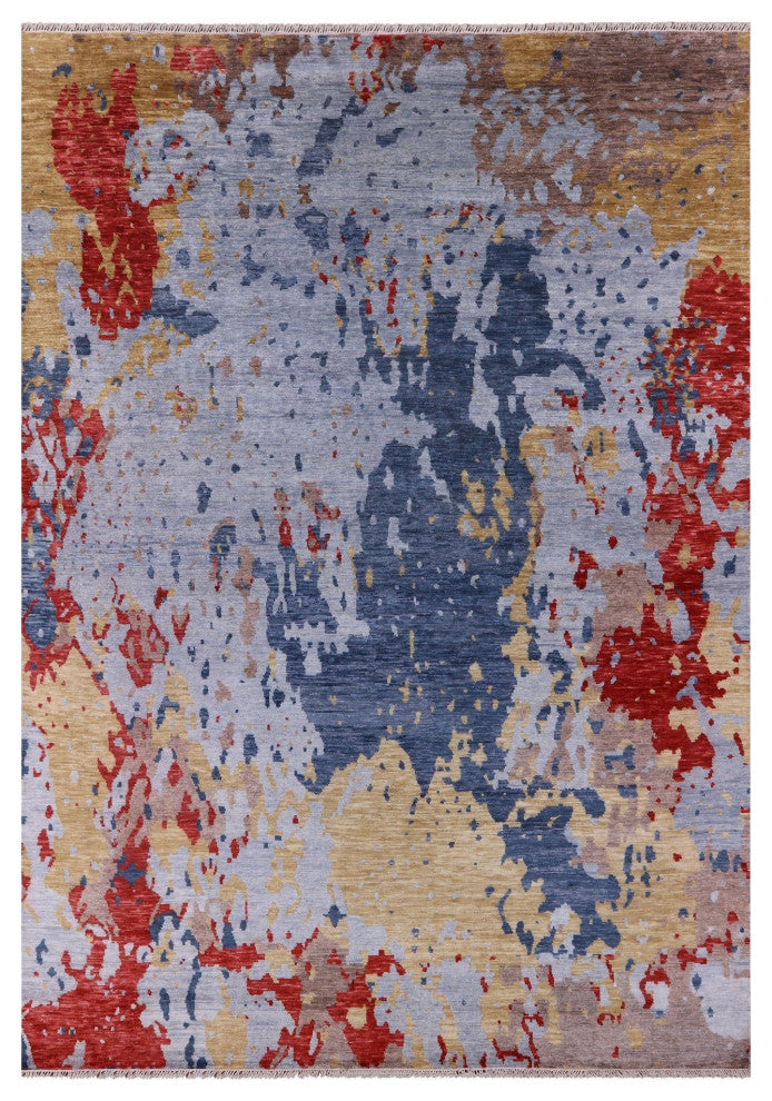 10' 0" X 14' 0" Abstract Hand Knotted Wool Rug Q8985
