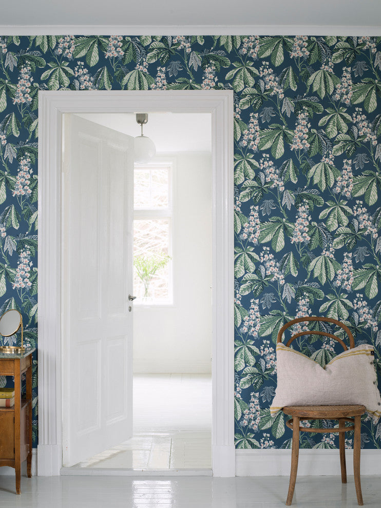 Chestnut Blossom Slate Floral Wallpaper Bolt