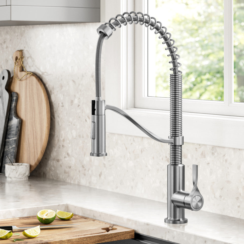 KRAUS Torak Commercial Style 2-Function 1-Handle Pull Down Kitchen Faucet SFS