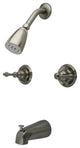 Kingston Brass Two-Handle Tub and Shower Faucet, Brushed Nickel