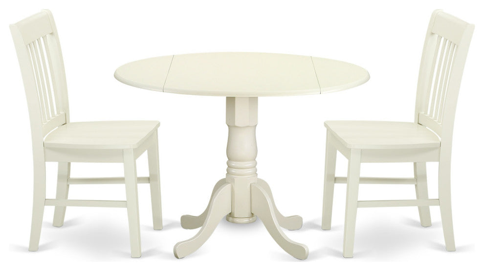 3-piece Dublin Kitchen Table Set-dining Table and 2 Wood Seat Kitchen