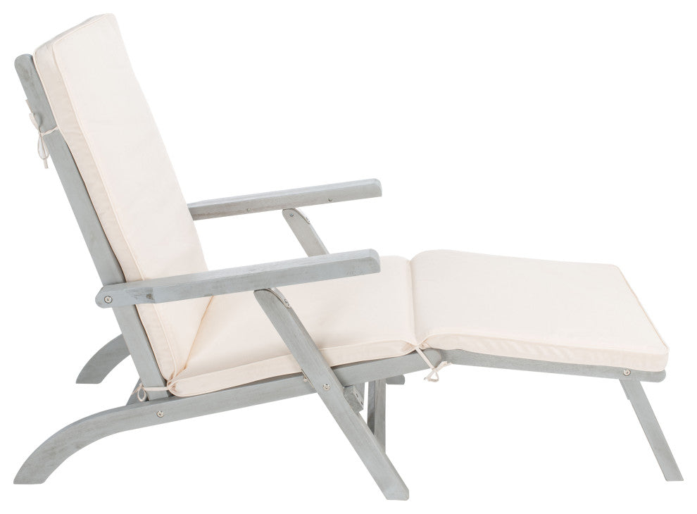 Safavieh Palmdale Outdoor Lounge Chair, Grey/Beige