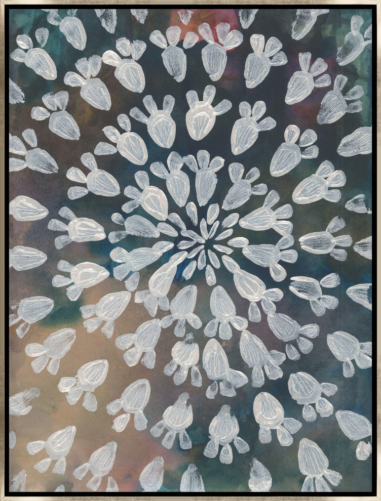 24x32 He Loves Me, He Loves Me Not VI, Framed Artwork, Silver