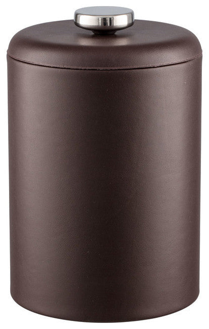 Contempo Brown 2 qt. Tall Ice Bucket With Thick Vinyl Lid, No Handle