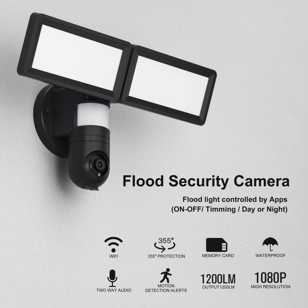 Bazz Smart Home WiFi Outdoor Waterproof Security Light with HD 1080p Camera