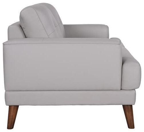 Hawthorne Collections Anzio Top Quality Leather Loveseat - Cream
