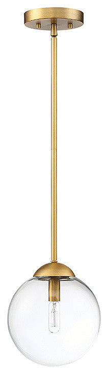 1-Light Mini Pendant, Natural Brass