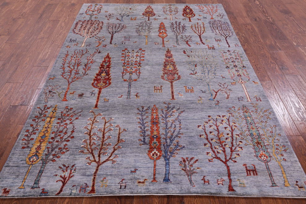 Hand Knotted Tribal Persian Gabbeh Wool Rug 5' 5" X 7' 8" Q5658