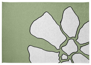 Petal Lines Spring Chenille Rug, Green, 5'x7'