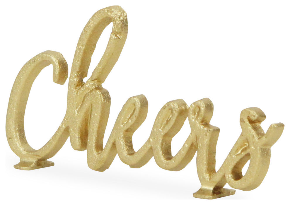 Golden Cast Iron "Cheers" Table Decor