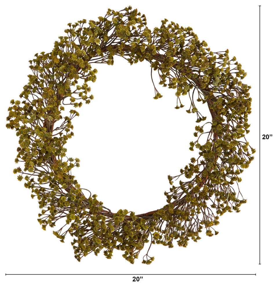 Nearly Natural W1145 20 Autumn Gypsophila Artificial Wreath