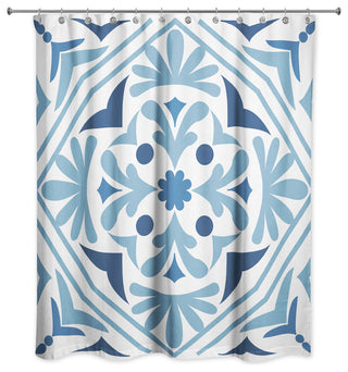 Medallion Shower Curtain, Blue